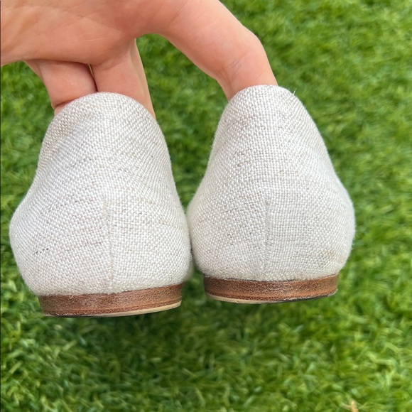 Jenni Kayne D’Orsay Cream Linen Women's Flats - Picture 7 of 9